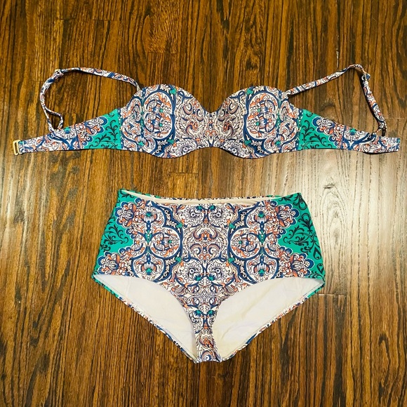 Tory Burch Blue and Green Bikini Swimwear - Picture 3 of 7